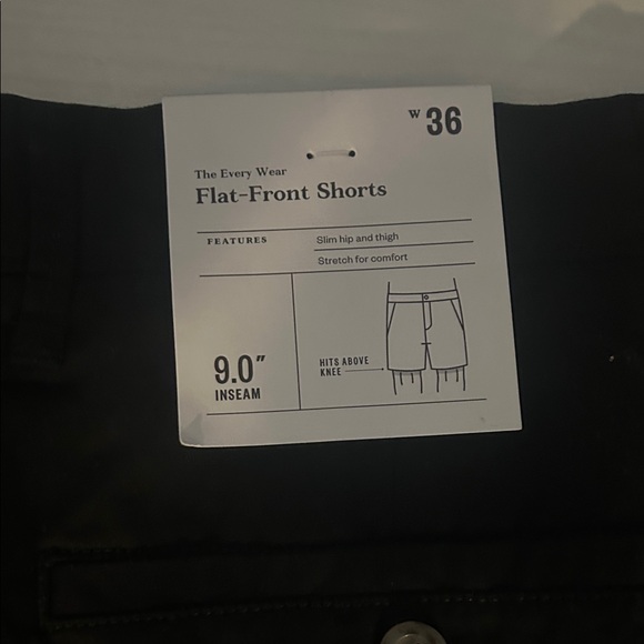 Goodfellow & Co Men's Black Flat Front Shorts - Picture 3 of 3